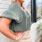 Pleated Square Neck Top