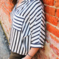 Striped Button Down Top-Black/White